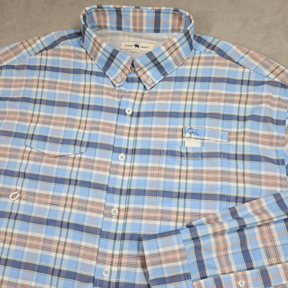 Onward Reserve Fishing Shirt Mens XL Plaid Long Sleeve Vented Performance Hiking